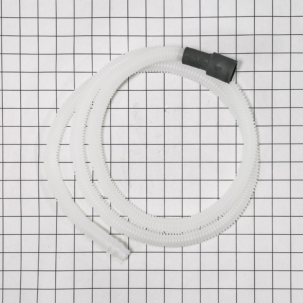 Whirlpool 8269144A 6' D/W Drain Hose-Straig - shown with measurements