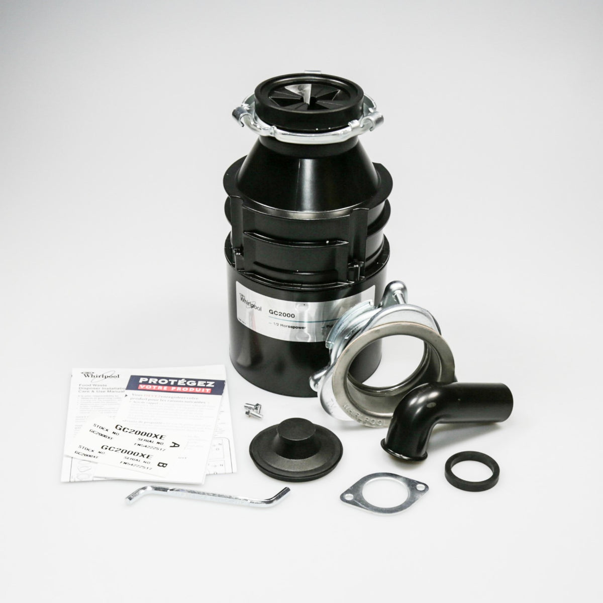 Whirlpool 84211601 1/2 HP Garbage Disposal, Uncorded