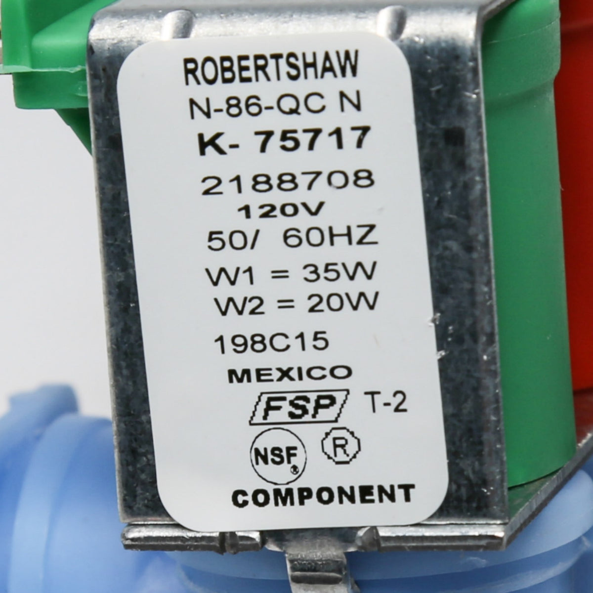 Whirlpool W10408179 Valve-Inlet - part number label