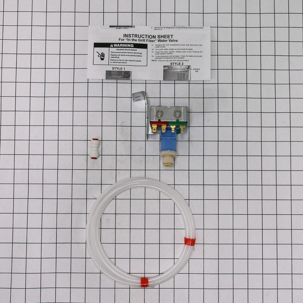 Whirlpool W10408179 Valve-Inlet - shown with measurements