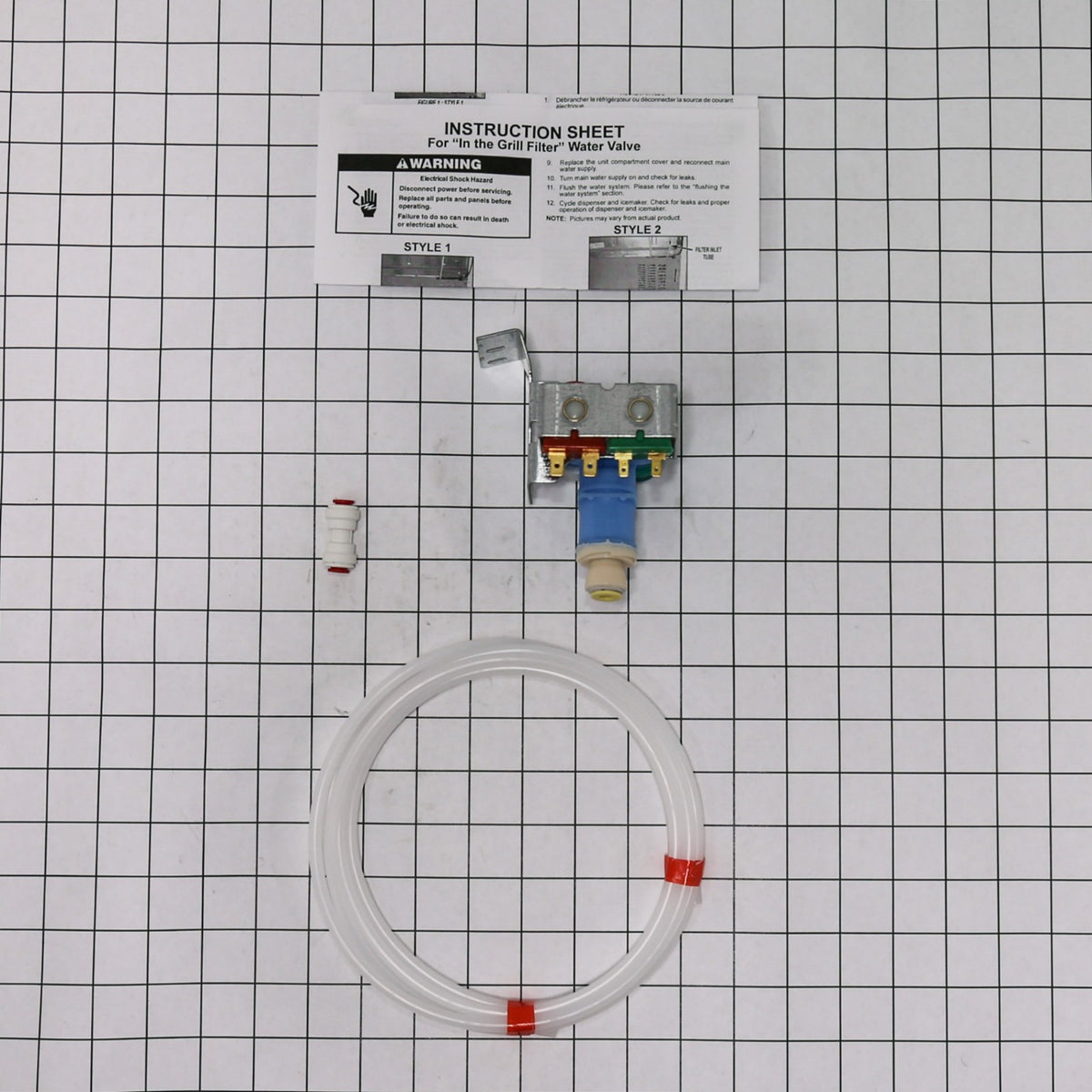 Whirlpool W10408179 Valve-Inlet - shown with measurements