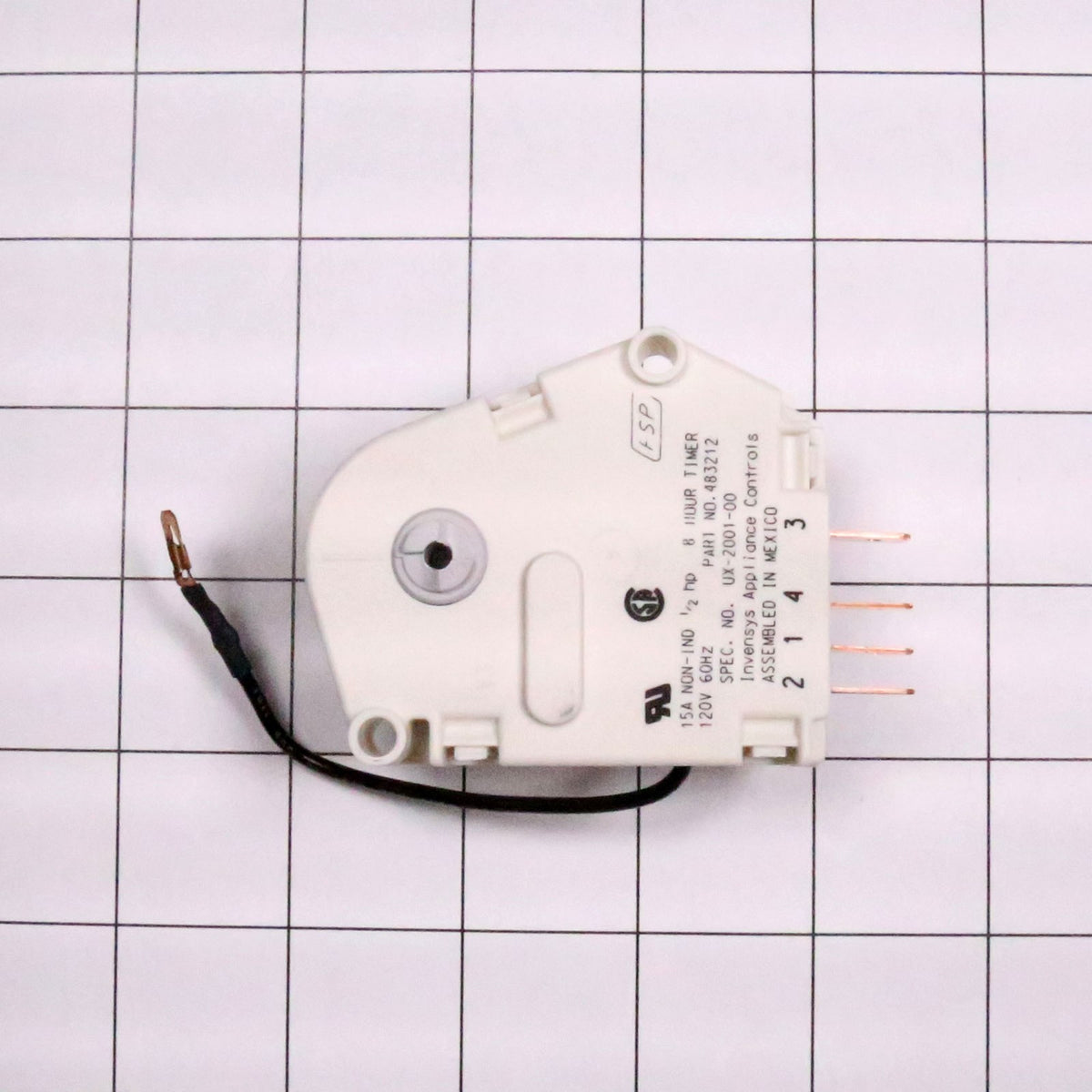 Whirlpool W10822278 Timer-Def - shown with measurements