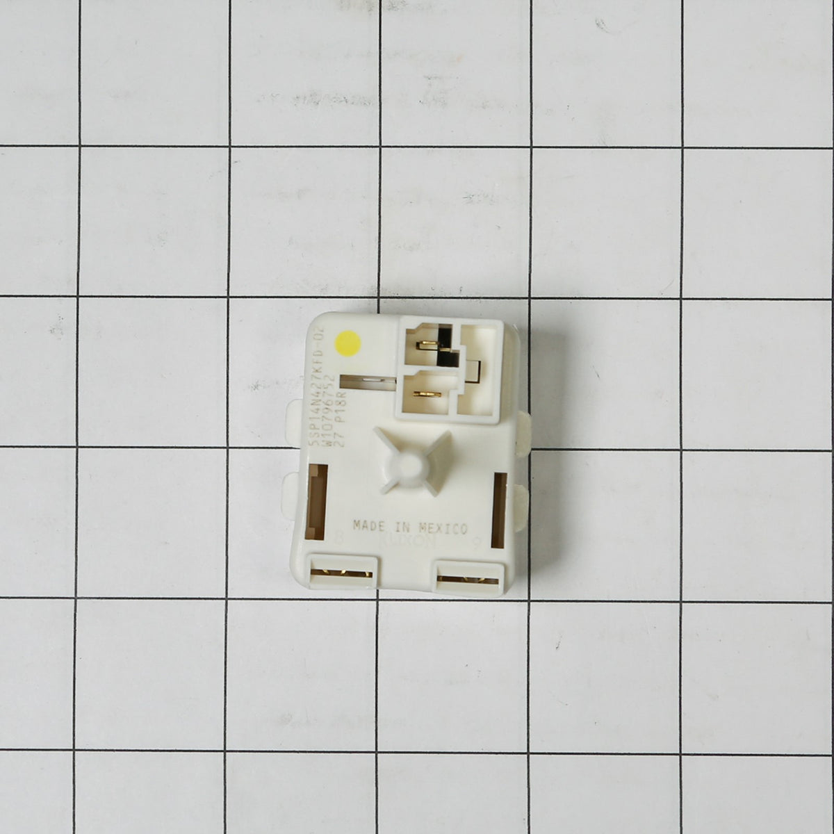Whirlpool W10873801 Start-Dev - shown with measurements