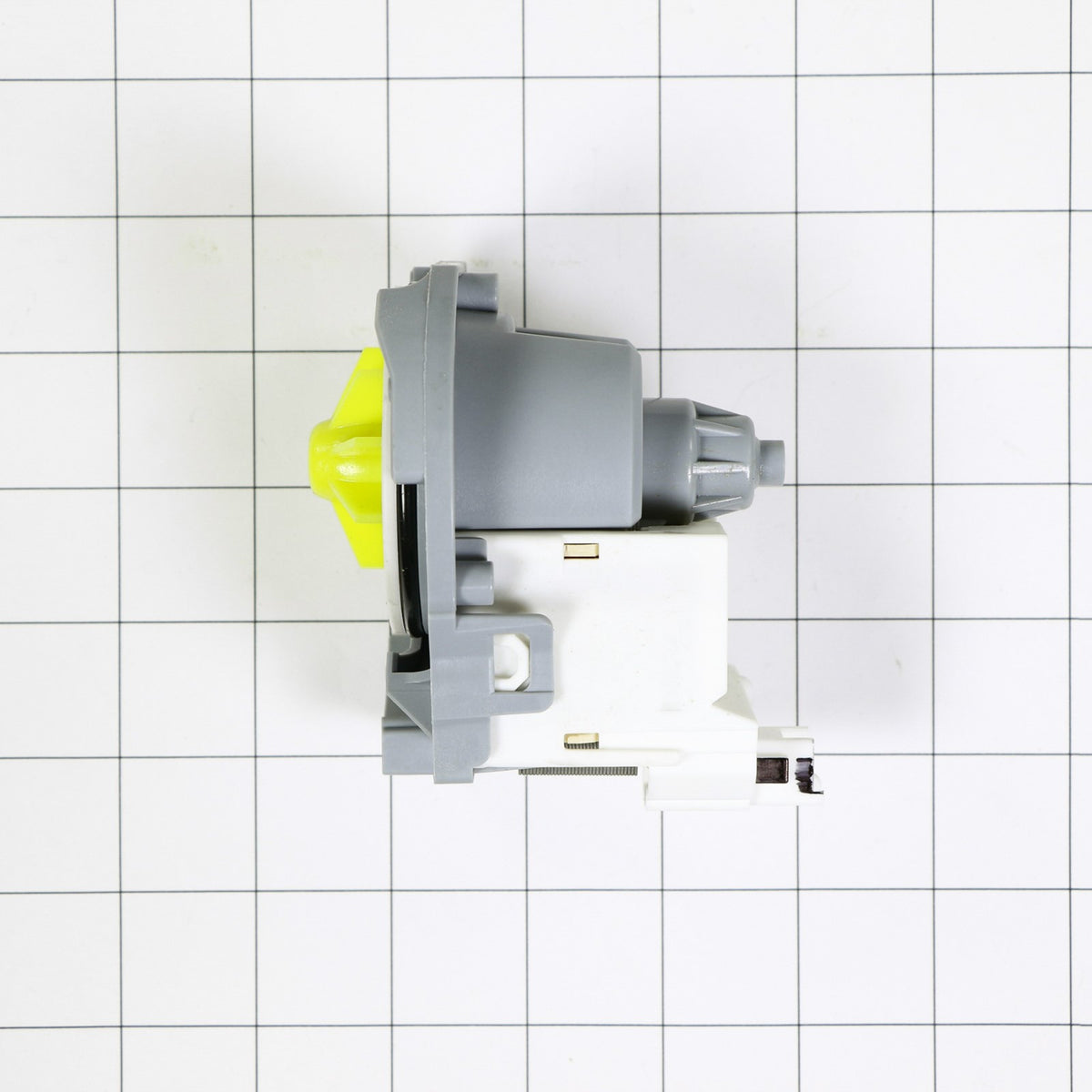 Whirlpool W10876537 Pump-Drain - shown with measurements