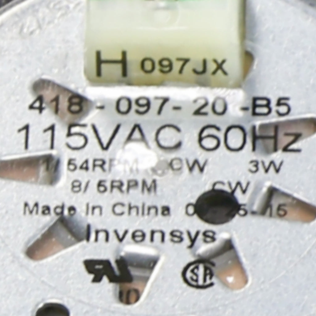 Whirlpool WPW10186032 Timer - part number label