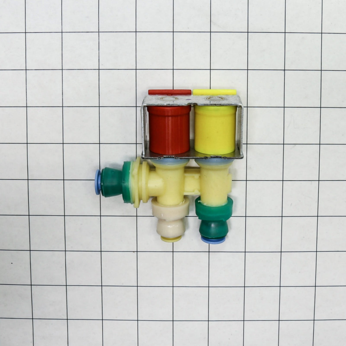 Whirlpool WPW10341320 Valve-Inlet - shown with measurements