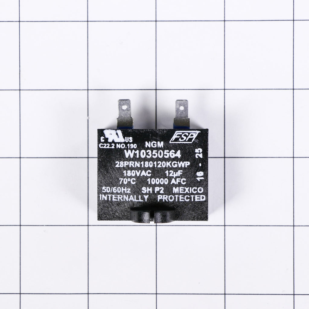 Whirlpool WPW10350564 Capacitor - shown with measurements